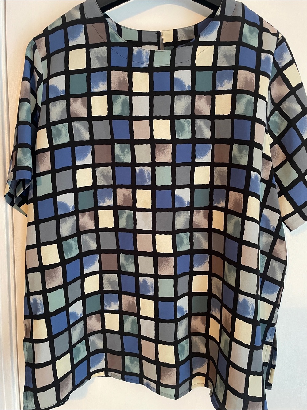 Vintage 80’s K.C. Studio Colorblock Short Sleeve Blouse 1X
